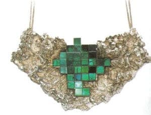 Pendant, 1962-1963, by Max Frohlich (1908-1997). Clay mold, tourmalines