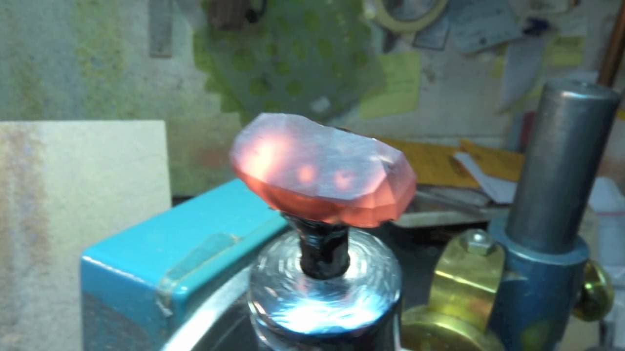 Cutting a 15 carat Rubellite Tourmaline
