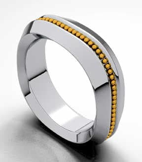 950 Palladium: 22K Granulation Wedding Band