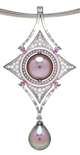 Fabricated Reversible Pearl Pendant
