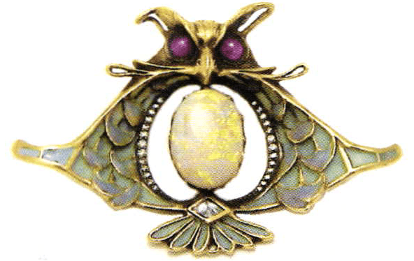 Laser Welding Plique a Jour Owl Brooch