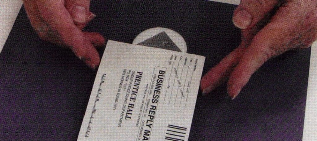 Fig 7. Using postcard for stencil