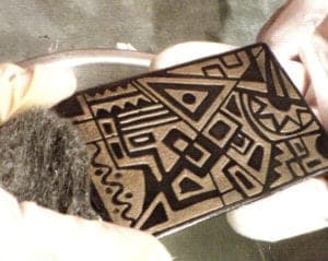 The liquid gold will shine brighter with the contrast of the black patina. Other chemicals could be used to patinate the exposed copper.