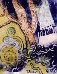 Texas Weather, enamel on copper, 15x30 inches, 1997