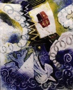 Texas Weather, enamel on copper, 15x30 inches, 1997