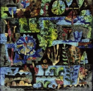 Untitled (Pond Life Series) by Karl Drerup, c.1954. Enamel on steel, 11