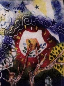 Texas Weather, enamel on copper, 15x30 inches, 1997