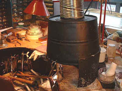 The working area beneath the vent.