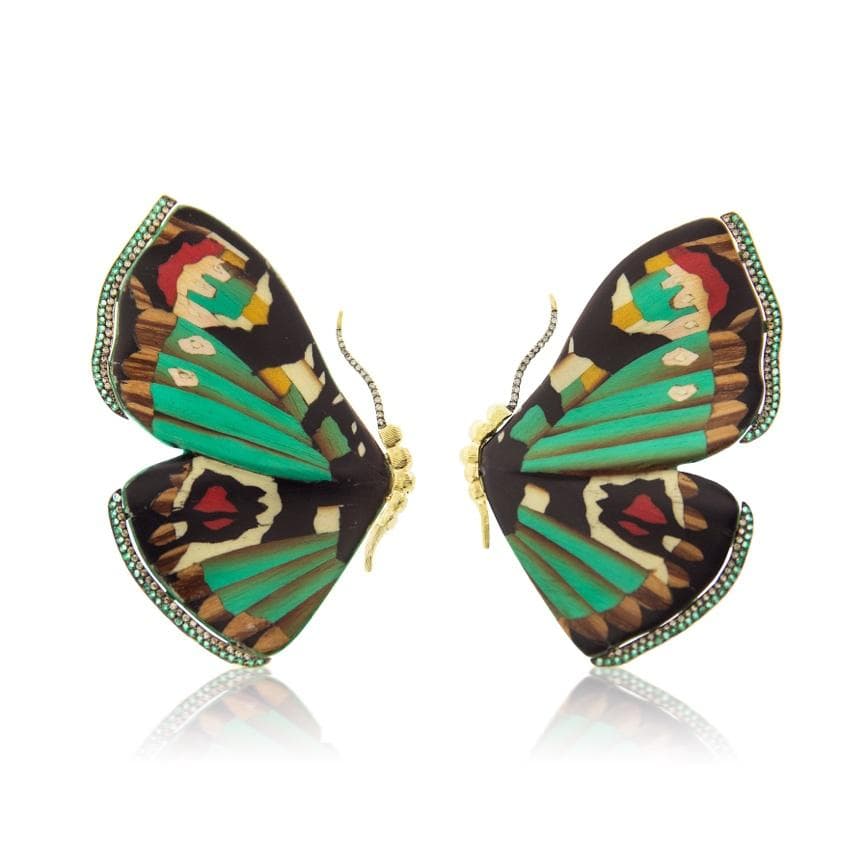 Green Butterfly Earrings