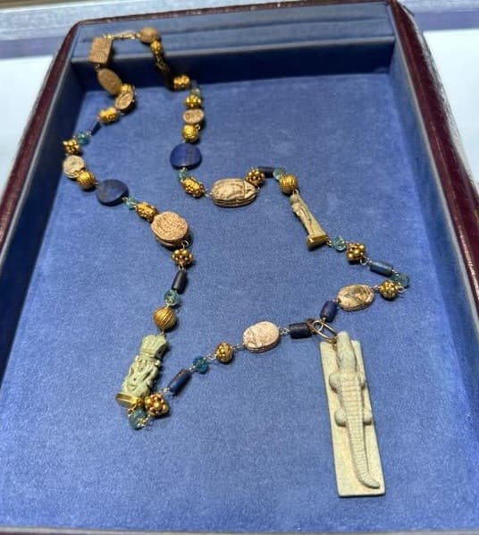 Necklace of ancient scarab carvings