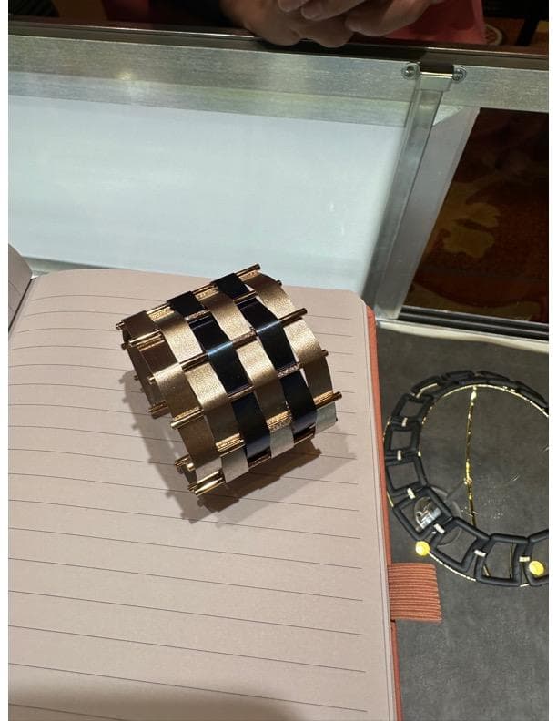 Richard Wu bracelet of woven blue titanium