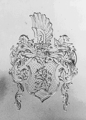 Heraldic engraving. Silver. 1938 (Ernst Brephol, Anstadt)
