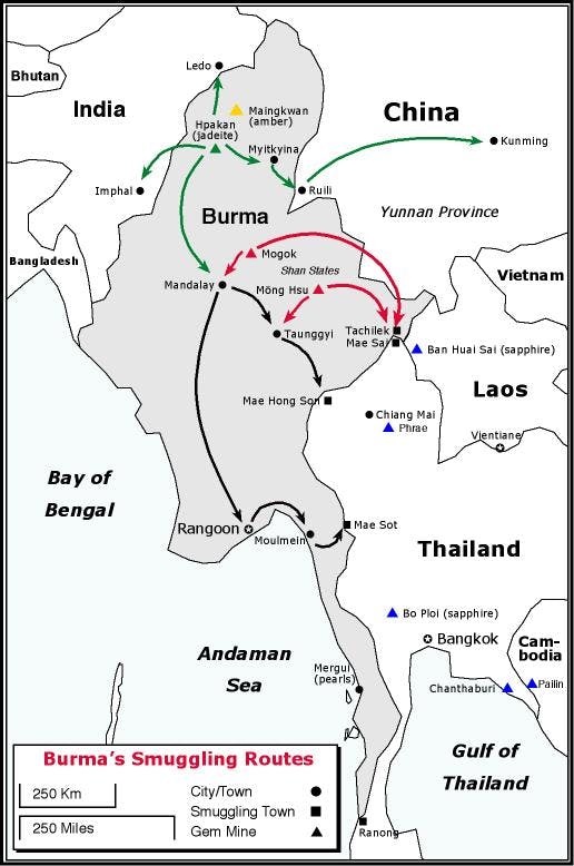 Burma Drug and Gem Smuggling
