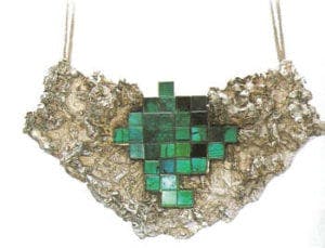 Pendant, 1962-1963, by Max Frohlich (1908-1997). Clay mold, tourmalines