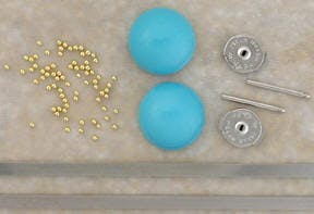 22K Gold Granulation on Turquoise Earrings Using Welding Technology