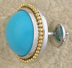 22K Gold Granulation on Turquoise Earrings