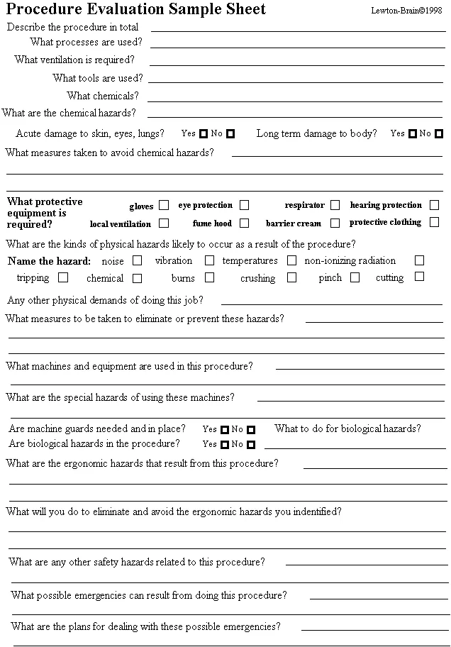 Safety procedue Form