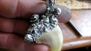Sterling Silver Skulls Claw Pendant
