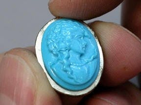 Making a White Gold and Turquoise Cameo Pendant