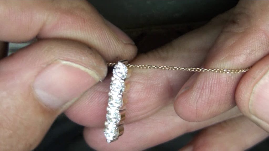 5-Stone Vertical Bar Necklace Pendant
