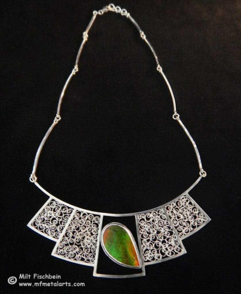 filigree necklace with gemstone