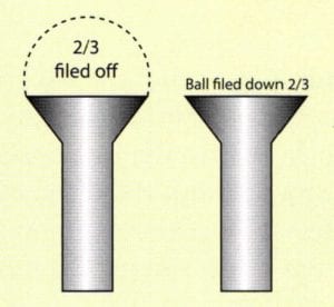 Fig 11. File top of ball, rivet